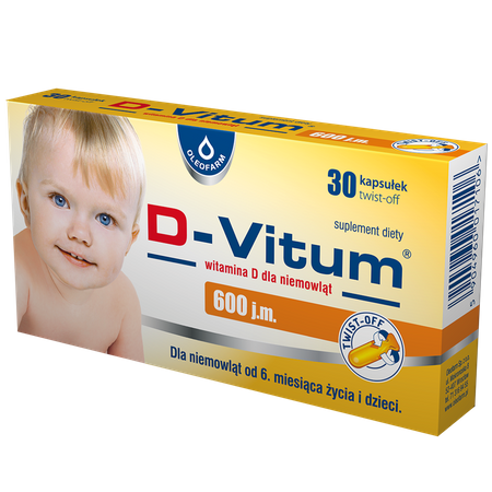 D-Vitum witamina D dla niemowląt 600 j.m. 30 kapsułek "twist-off" 